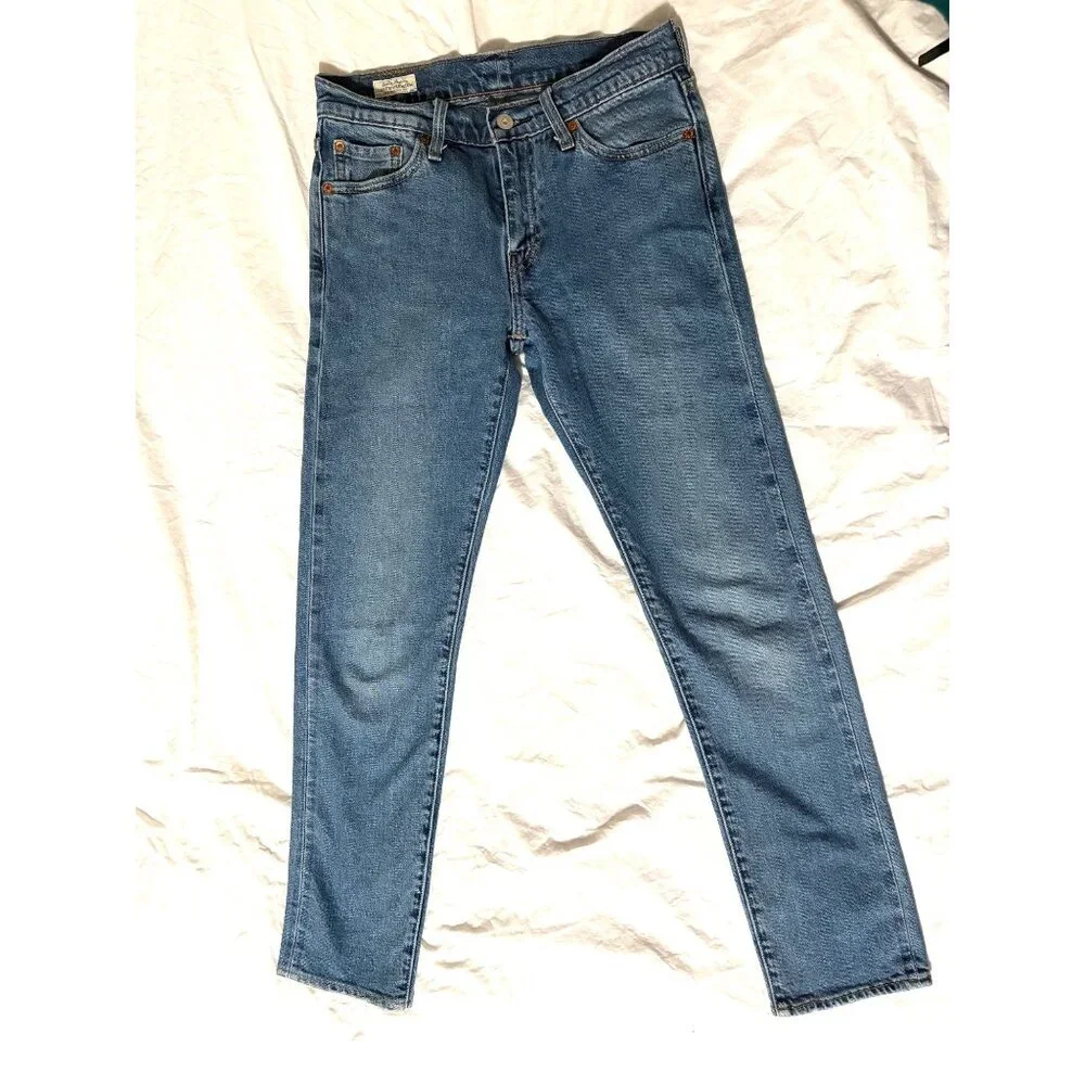 Men Levis Premium 511 Slim Fit Jeans Dark Indigo Wash Durable Denim 28 x 32 - Picture 13 of 14